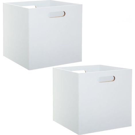 Lot de 2 cubes de rangement effet bois MIX'N MODUL (1/3)