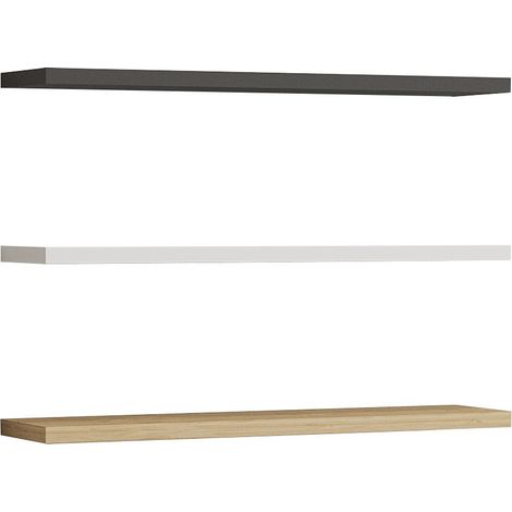 Wandregal aus Holz "Boss" - 60 x 1 x 14 cm - Saphir, Anthrazit, Weiß
