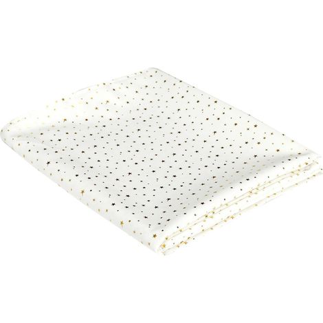 Tischdecke 140x250 cm Star Dore aus Polyester weiß mit goldenen Mustern (1/5)