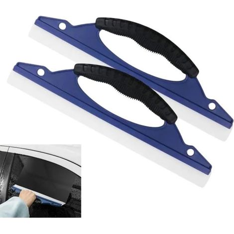 HOXILEELEORacleur à Vitres 2 Pièces, Lame Silicone, Pour Voiture Salle de Bain, Verre Fenêtre Porte de Douche, Bleu 309.52cm (1/5)