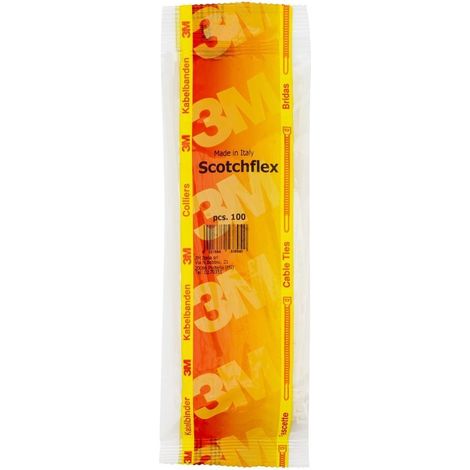Pack Fascette Scotchflex 3M FS 100 A-C 2,5mm x 100 mm (100 Un) 3M-7000035281-AC Bianco