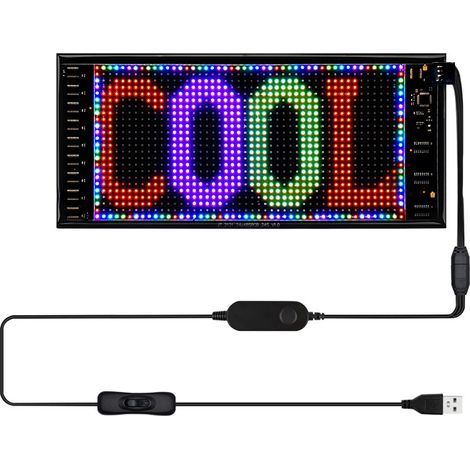 Programmierbarer LED-Bildschirm, 27 x 12 cm LED-Autoleuchte, Bluetooth-App, flexible Farb-LED