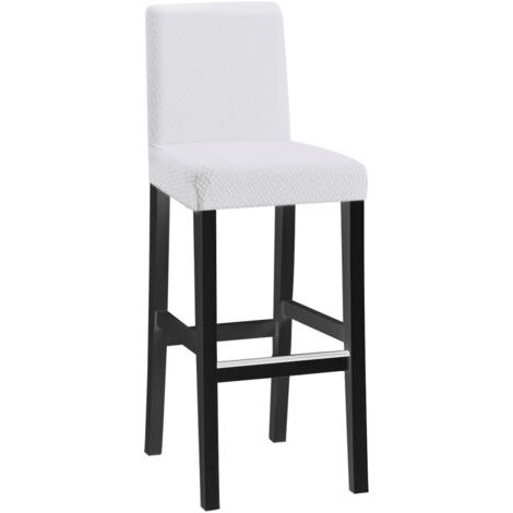 4pcs short back long checkered jacquard chair cover - white, one piece stretch chair cover, modern and durable, suitable for home hotel restaurant banquet kitchen decoration (1/5)