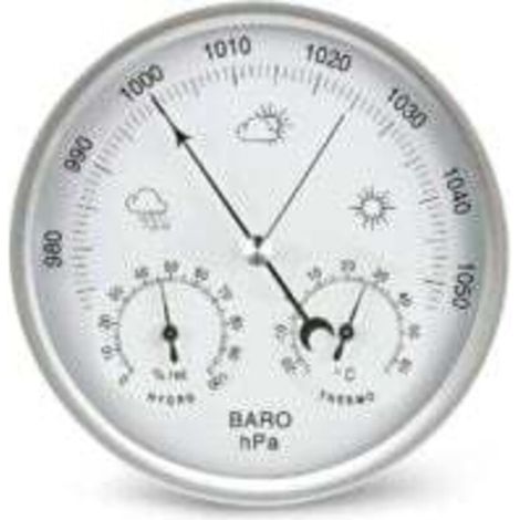 Station météo baromètre à cadran analogique avec thermomètre hygromètre mesures de pression atmosphérique simplicité et facile à lire, (1/3)