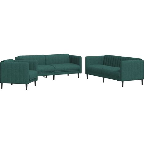 Maison Exclusive - Set di Divani 3 pz Verde Scuro in Tessuto