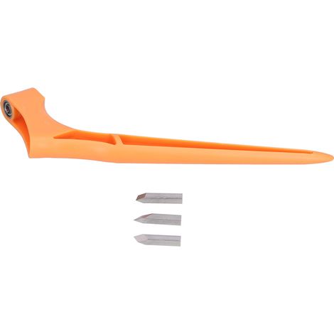 Couteau à graver rotatif à 360 degrés en acier inoxydable avec 3 lames, adapté aux loisirs créatifs, au scrapbooking et aux gabarits (orange). (1/5)