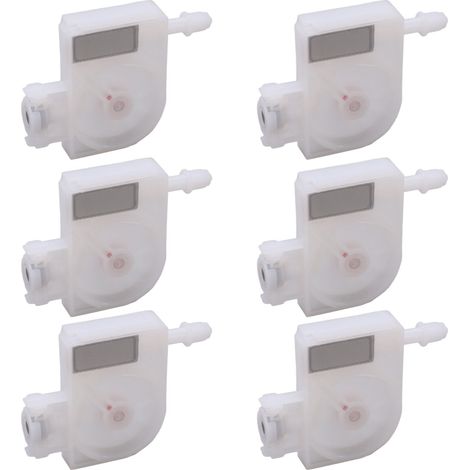 Lot de 6 amortisseurs d'encre de rechange avec filtre en maille, en plastique PP, pour imprimantes DX5, DX6 et DX7 (fil blanc).