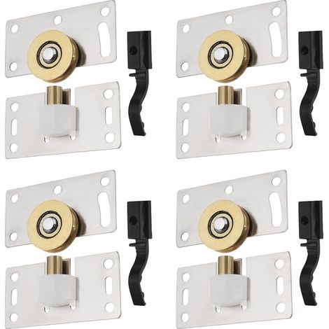 4 Pack Stainless Steel Sliding Door Casters for Cupboards, Cabinets, Windows, Furniture Hardware (1/5)