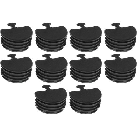 10x Embout de tube poteau crémaillère à ailettes en PELD noir Ø extérieur 49mm Bouchon Tuyaux Pied Meuble Protection Cache Clôture (1/2)