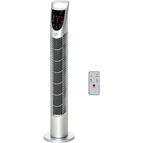 Ventilateur colonne 40W silencieux oscillant 3 vitesses 3 modes télécommande tactile minuterie