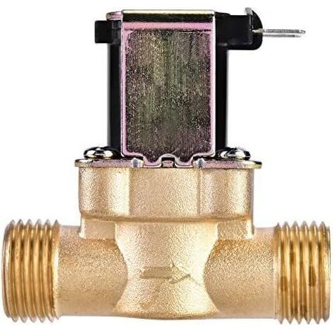 Electric solenoid valve in brass, 1/2" AC 220V N/C, Normally Closed, Flow control tap (1/5)