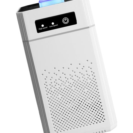Mini purificateur d'air à ions négatifs, silencieux et sans odeur, purificateur d'air UV pour la maison, blanc. (1/5)
