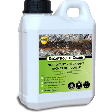 Guard Industrie – Décapant rouille pour pierre et carrelage – Efficace en 10 minutes – Enlève rouille et sulfate de fer – 1L (1/7)