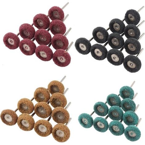 Brosse de polissage - Kit de polissage pour perceuse - 40 pièces - Grain 80/150/240/300 - Brosse de polissage pour ponceuse - Outils rotatif de polissage abrasif 25 mm - Accessoires de polissage - Pou (1/5)