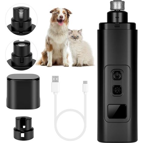 Lime à Ongle Coupe Ongle à 5 Vitesses Chien Electrique Rechargeable, Ponceuse à Ongles pour Animaux de Compagnie, pour Petits, Moyens et Grands Chiens (1/5)
