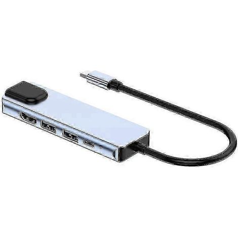 Hub USB-C 3.0, station d'accueil adaptateur USB vers Type-C compatible avec MacBook Pro M1, ordinateur portable, hub HDMI 4K, charge rapide PD, répartiteur USB (1/5)