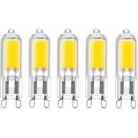 LaBlanc - 5 Stück 2W G9 Sockel COB LED Kapsellampen 220V 200 Lumen Entspricht 10W-20W Halogenlampe für Kronleuchter, Schreibtischlampe, Wandlampe, Warmweiß 3000K [Energieklasse A++] (1/5)