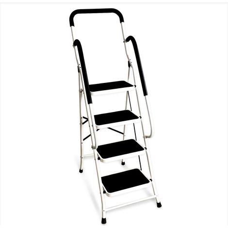Escabeau 4 marches BMTESC4MC – Hauteur 157cm – Largeur 81cm – Pédales antidérapantes – Conception pliante pour rangement facile