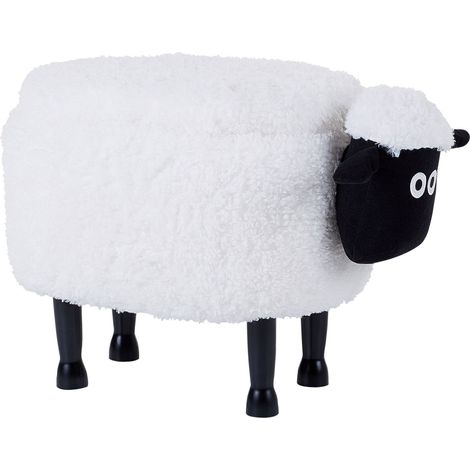 Tabouret Animal Pouf Ottoman pour Enfant avec Coffre en Forme de Mouton Blanc Sheep (1/5)