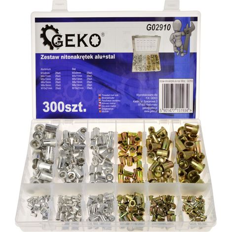Blindnietmuttern Sortiment geko g02910 Stahl Aluminium M3-M10