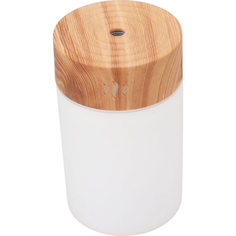 Mini humidificateur 260 ml, chargement USB 5 V, veilleuse LED colorée, aspect bois, idéal pour la chambre, le bureau ou la voiture. (1/5)