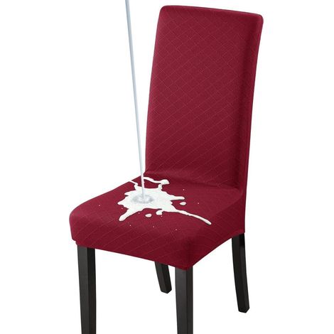 Stuhlhussen 6er Set Fuchsia wasserdicht, elastisch, abnehmbar, für Esszimmerstühle (1/5)