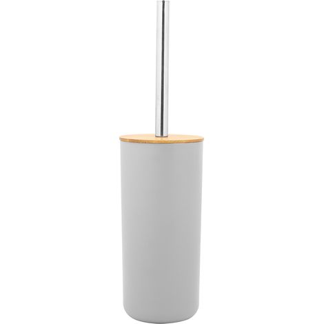 Elegantes Poppy Badezimmer-Set – Seifenschale, Bürstenhalter, Munddusche, Lotionflasche und mehr – 6-teiliges Set aus PP-Bambus in Grau (1/5)