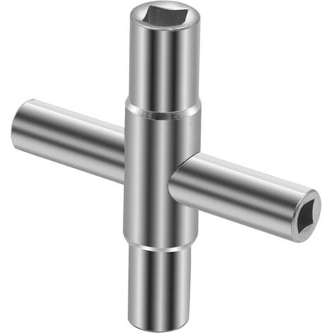 4 en 1 Multifonction Croix Clé, Taille Intérieures à 4 Voies 6,5 mm/7 mm/8 mm/9 mm, pour Robinets Extérieurs, pour L'entretien Domestique (1/4)