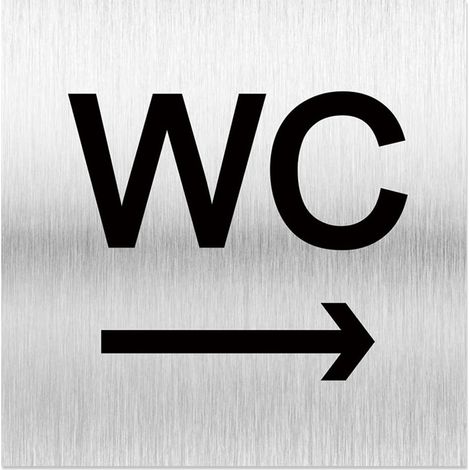 Toilet Signs for Door, Aluminum Toilet Sign Comes WC with Symbol and Adhesive Backing.12  12cm for Home Office Restaurant Commercial Use (Style 2, Right) (1/5)