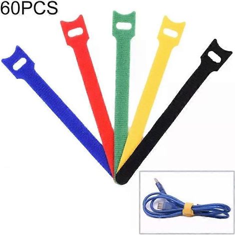 Organisateur de câbles en forme de T - 60 enrouleurs en nylon, longueur 20 cm - (1/2)