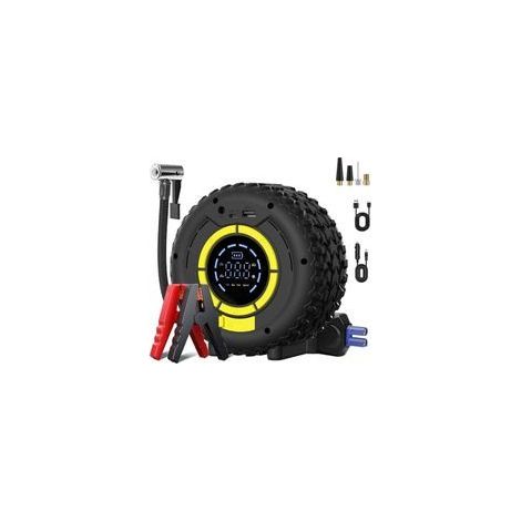 Booster Batterie & Gonfleur Pneus Voiture 150PSI - Démarreur de Voiture 120W, Compresseur d'Air Portable, 4 Modes Intelligents, Écran LCD, Éclairage LED & SOS (1/4)