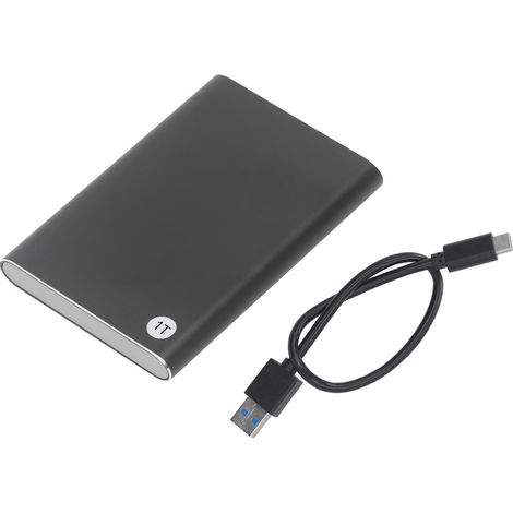 2,5-Zoll-USB-C-3.1-Gehäuse (10 Gbit/s), ultradünn, für 1-TB-Laptop-/PC-Festplatten – Schwarz (1/5)