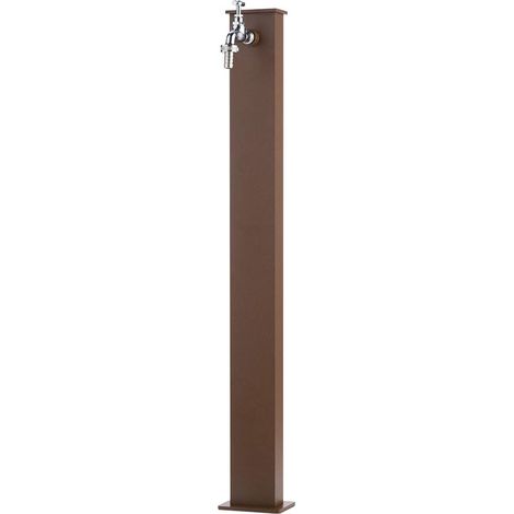 Fontana rettangolare completa di impianto e rubinetto H82 Cm colore Ruggine Made in Italy
