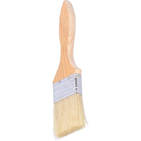 Lot de 10 pinceaux de 5 cm avec manche en bois pour peinture, vernis, colles et gesso (1/5)