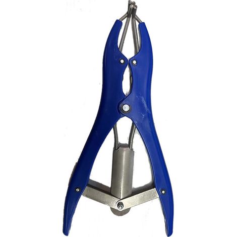 Pince à castration élastique en acier inoxydable pour bétail, porc, mouton, ceinture 100 anneaux en caoutchouc 21,5 cm bleu (1/5)
