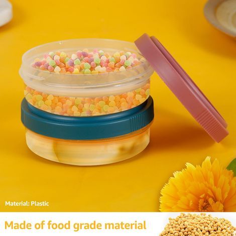 Salatdressinggläser, Salatdressingbehälter mit luftdichtem Deckel, 50-ml- oder 75-ml-Soßenbehälter, wiederverwendbare Soßenbehälter, runde Behälter für die Zubereitung von Speisen (Dips, (1/5)