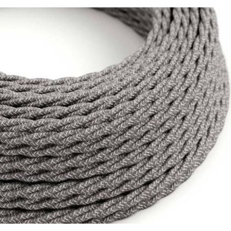 Cavo tessile al metro creative-cables in lino grigio melange tn02 2x0,75mm - xz2tn02 (1/4)