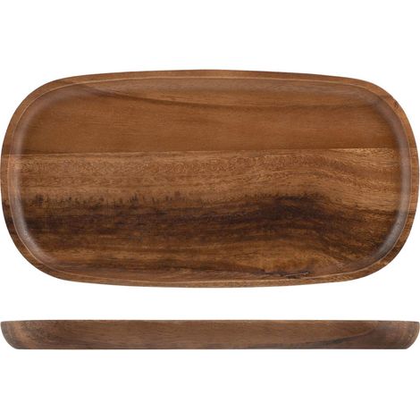 Assiette rectangulaire en acacia, 13 x 26 cm