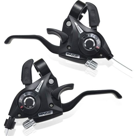 APEX Manettes de Vitesse 3x7Vitesses VTT Vélo Frein Shifter, Levier de Vitesse Gauche Droite avec Indicateur de Vitesse et Câble de Frein