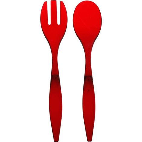 5five - servidores de ensalada cuadrados nacarado rojo