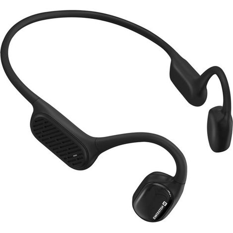 Casque à Conduction Osseuse - SWISSTEN - Open-ear - Mémoire 32 Go - Étanche IP68 - Noir