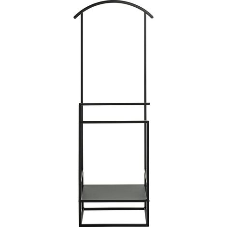 Valet de nuit , valet de chambre en métal coloris noir -longueur 47 x profondeur 26 x hauteur 128 cm (1/5)