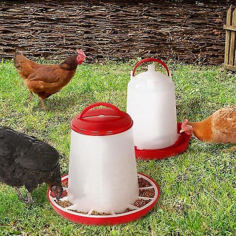 ID Market - 3-kg-Futtertrog und 3-Liter-Wassertränke-Set für Hühner und Geflügel