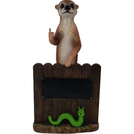Dekofigur Erdmännchen am Zaun 62 x 30 cm braun Dekofigur (1/2)