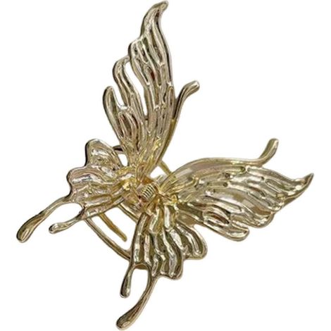 Pinces à cheveux papillon pour femmes, en métal antidérapant et scintillant, accessoires élégants pour cheveux papillon-Gold (1/5)