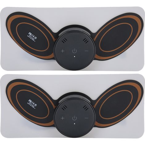 Mini masseur de cou électrique à piles, soulagement de la fatigue, coussinet adhésif de massage cervical par impulsions, noir (1/5)