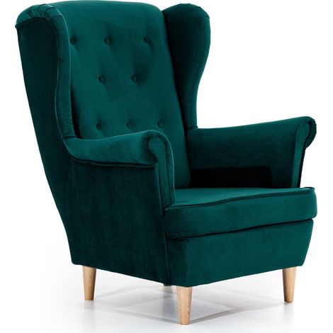 Fauteuil bergère LIZZI – Élégance intemporelle et confort royal-Vert (1/5)