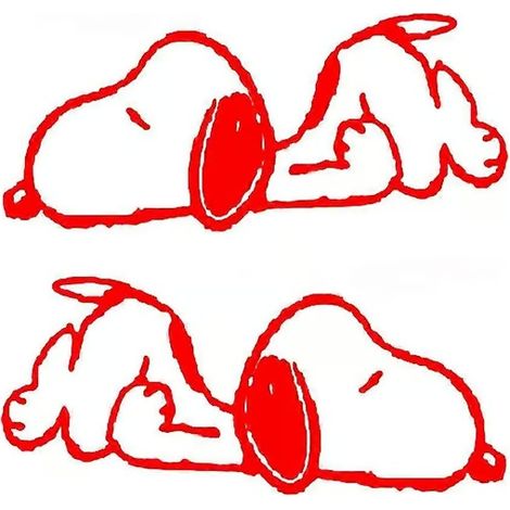 1 paire d'autocollants réfléchissants pour rétroviseur de voiture Snoopy, décoration rouge (1/5)