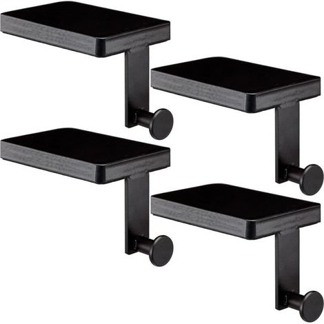 Supports de chaussettes de Noël en métal pour cheminée - Décoration de fête de Noël (4pieces , noir) (1/4)