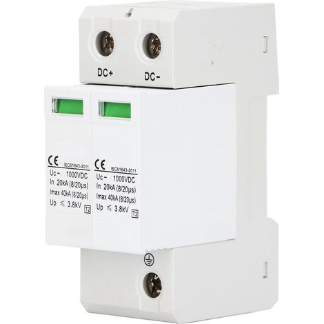 1000 V DC 40 kA Überspannungsschutzgerät für Photovoltaikanlagen, Weiß, 2-polig (1/5)